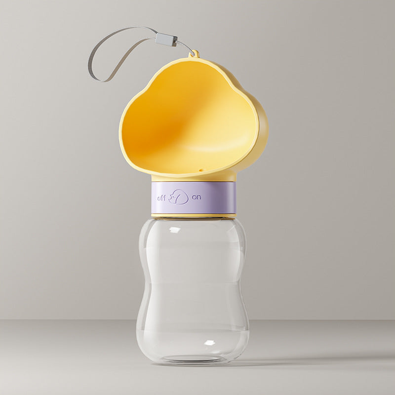 Portable Pet Water Bottle with Feeding Bowl