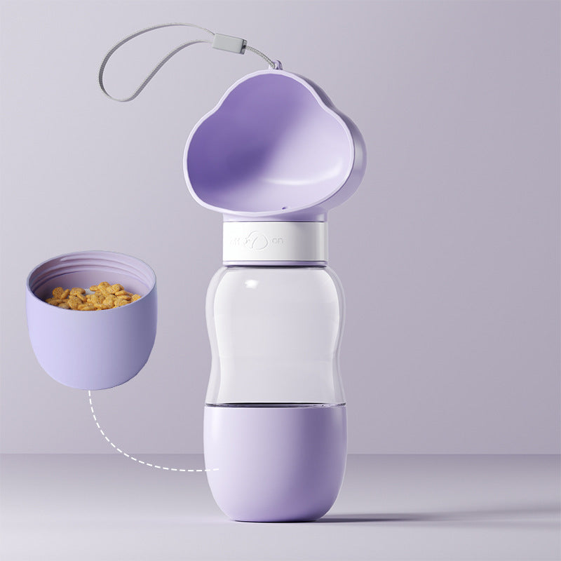 Portable Pet Water Bottle with Feeding Bowl