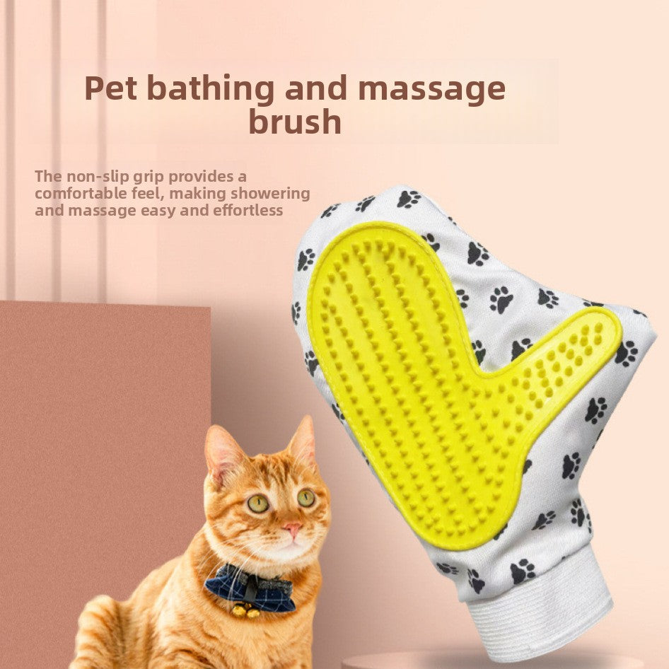 Pet grooming glove brush