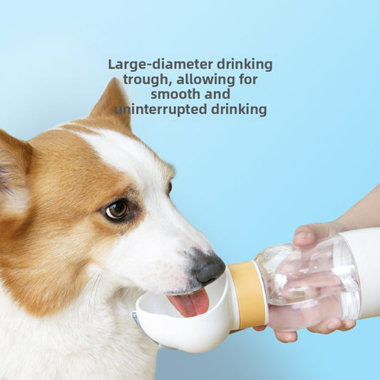 Portable Pet Water Bottle with Feeding Bowl