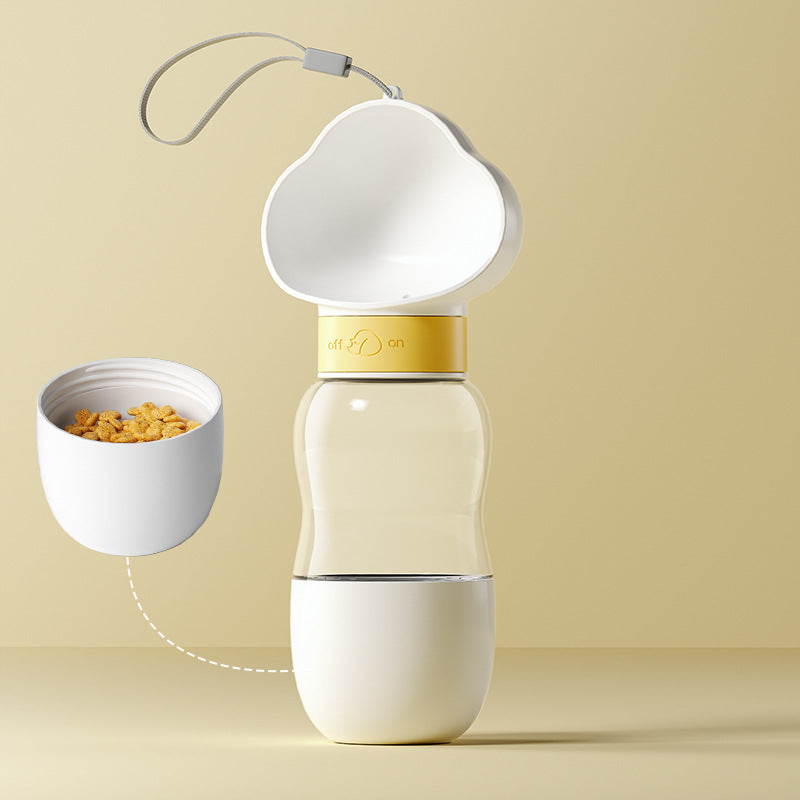 Portable Pet Water Bottle with Feeding Bowl