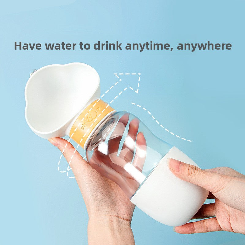 Portable Pet Water Bottle with Feeding Bowl