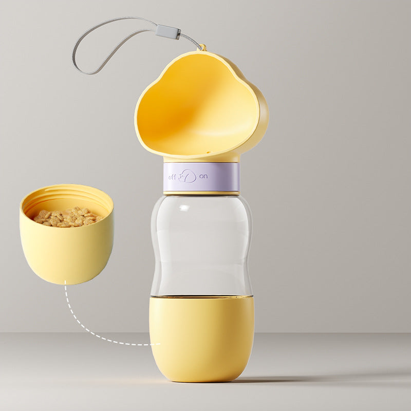 Portable Pet Water Bottle with Feeding Bowl